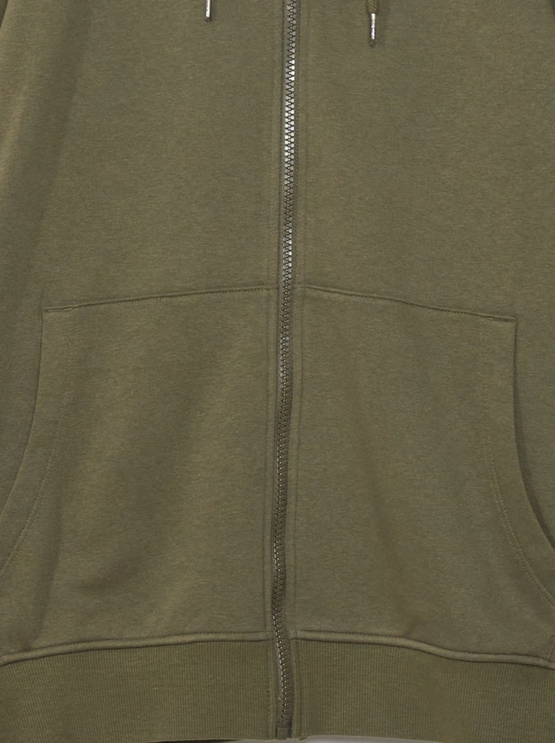 Sudadera de cremallera con capucha KAKI - Kiabi
