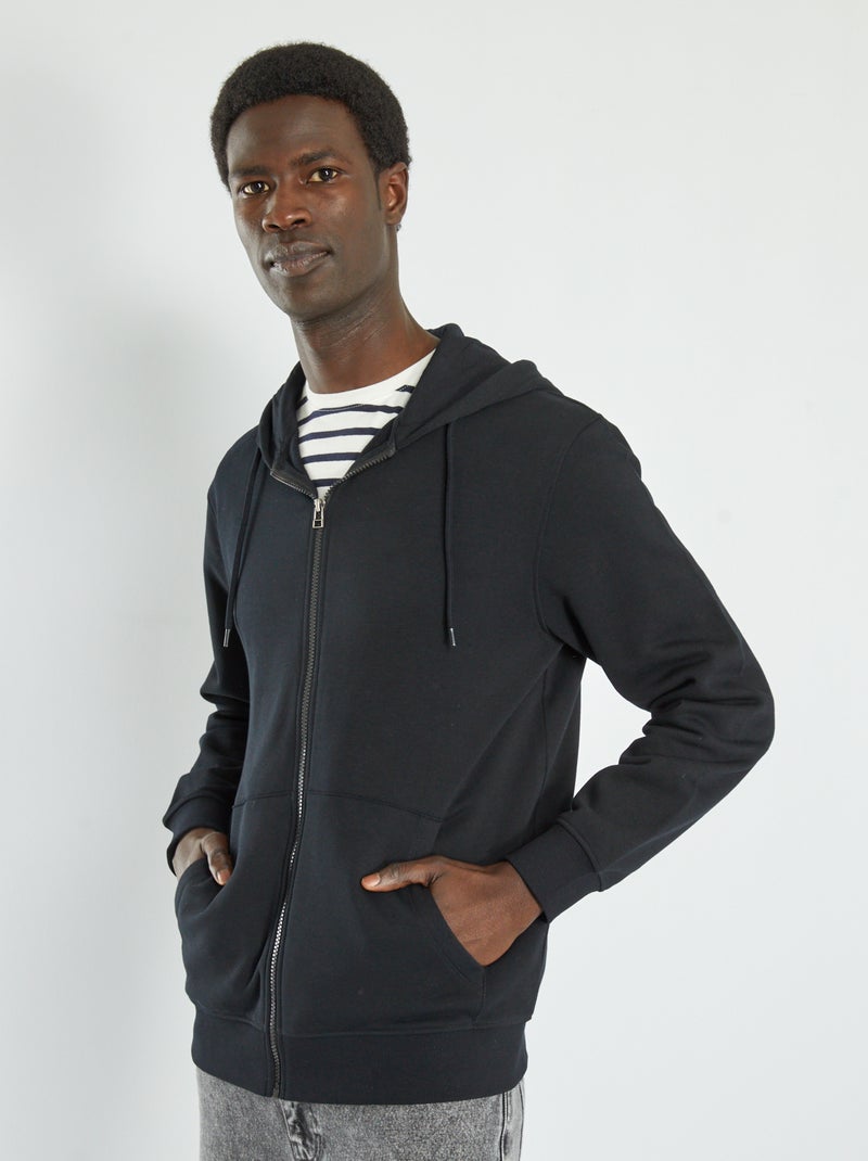 Sudadera de cremallera con capucha Negro - Kiabi