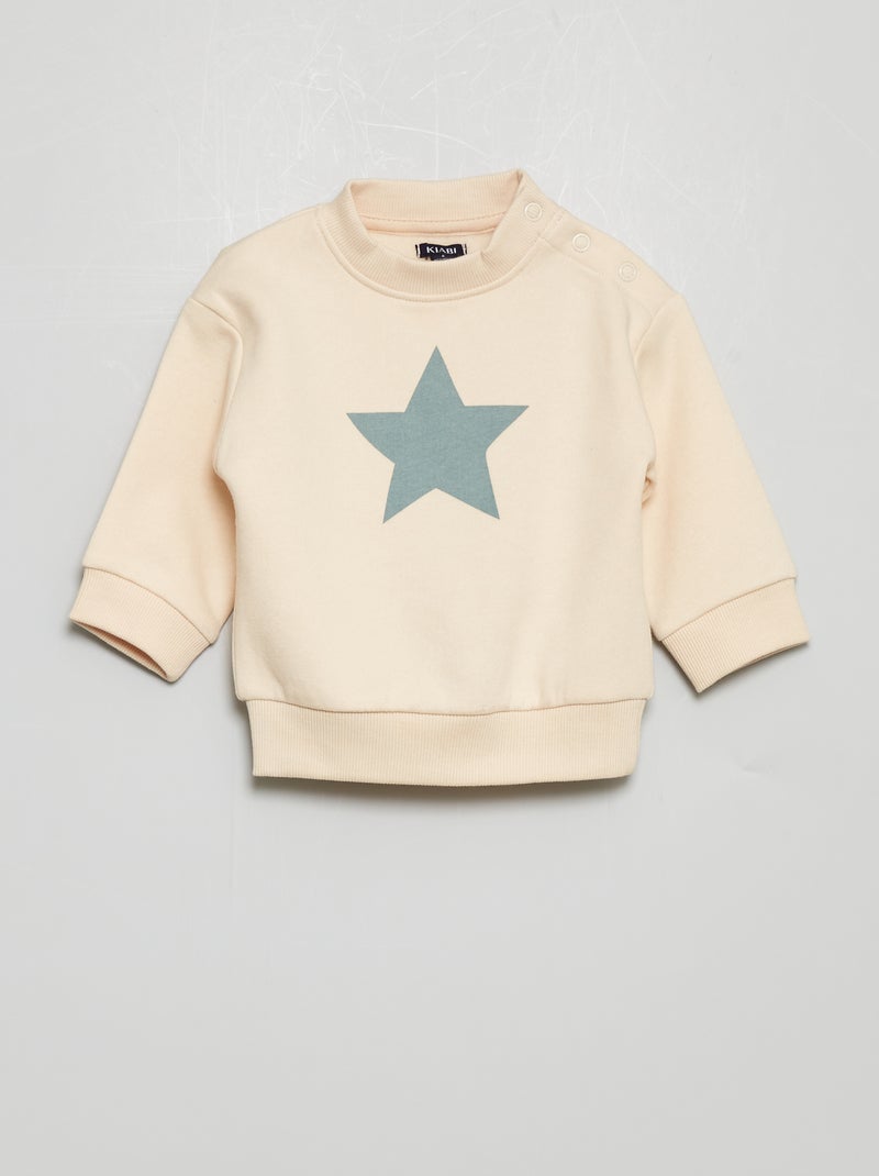 Sudadera de cuadros de felpa - blanco BLANCO - Kiabi