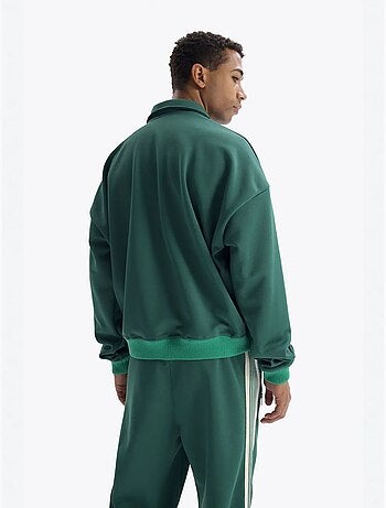 Sudadera de cuello abierto con estampado de texto y detalle de lazo giesto