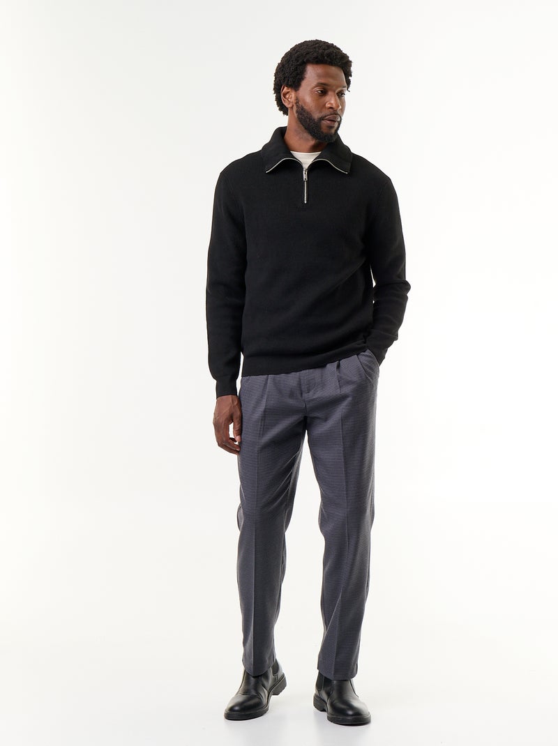 Sudadera de cuello alto con cremallera Negro - Kiabi