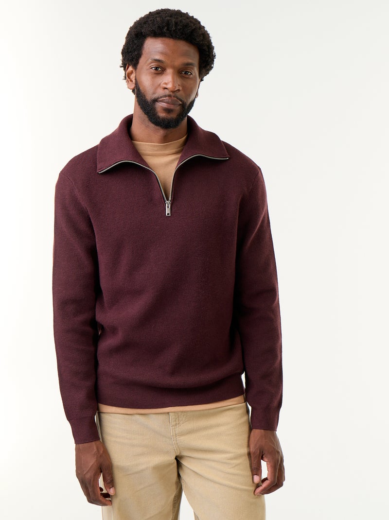Sudadera de cuello alto con cremallera Rojo - Kiabi