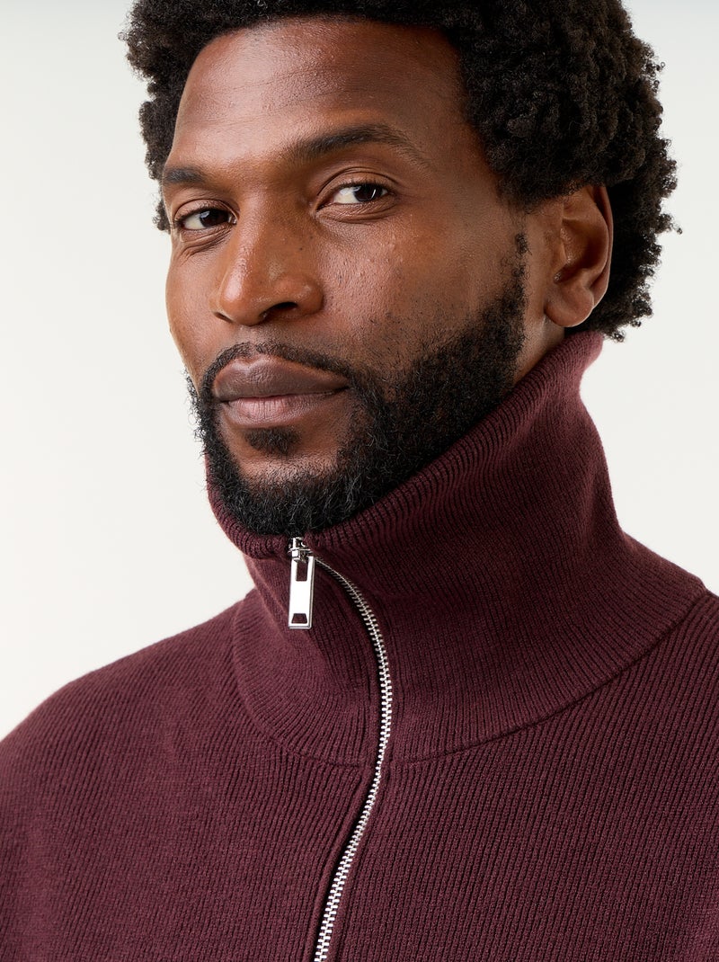Sudadera de cuello alto con cremallera Rojo - Kiabi