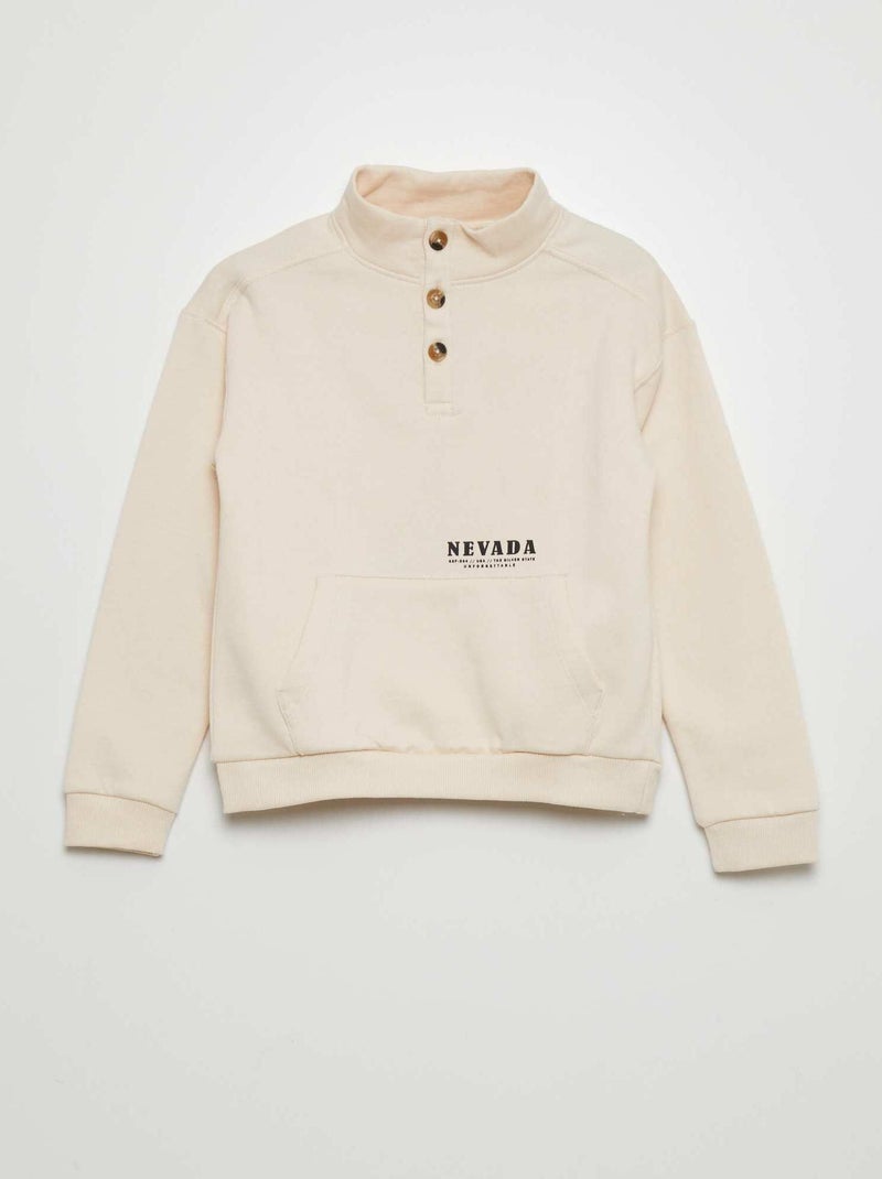 Sudadera de cuello alto con estampado 'Nevada' BEIGE - Kiabi