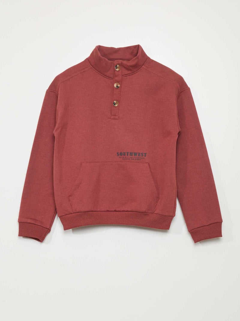 Sudadera de cuello alto con estampado 'Nevada' ROJO - Kiabi