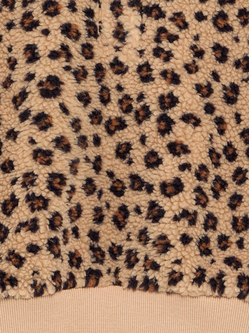 Sudadera de cuello alto de borreguito Beige - Kiabi