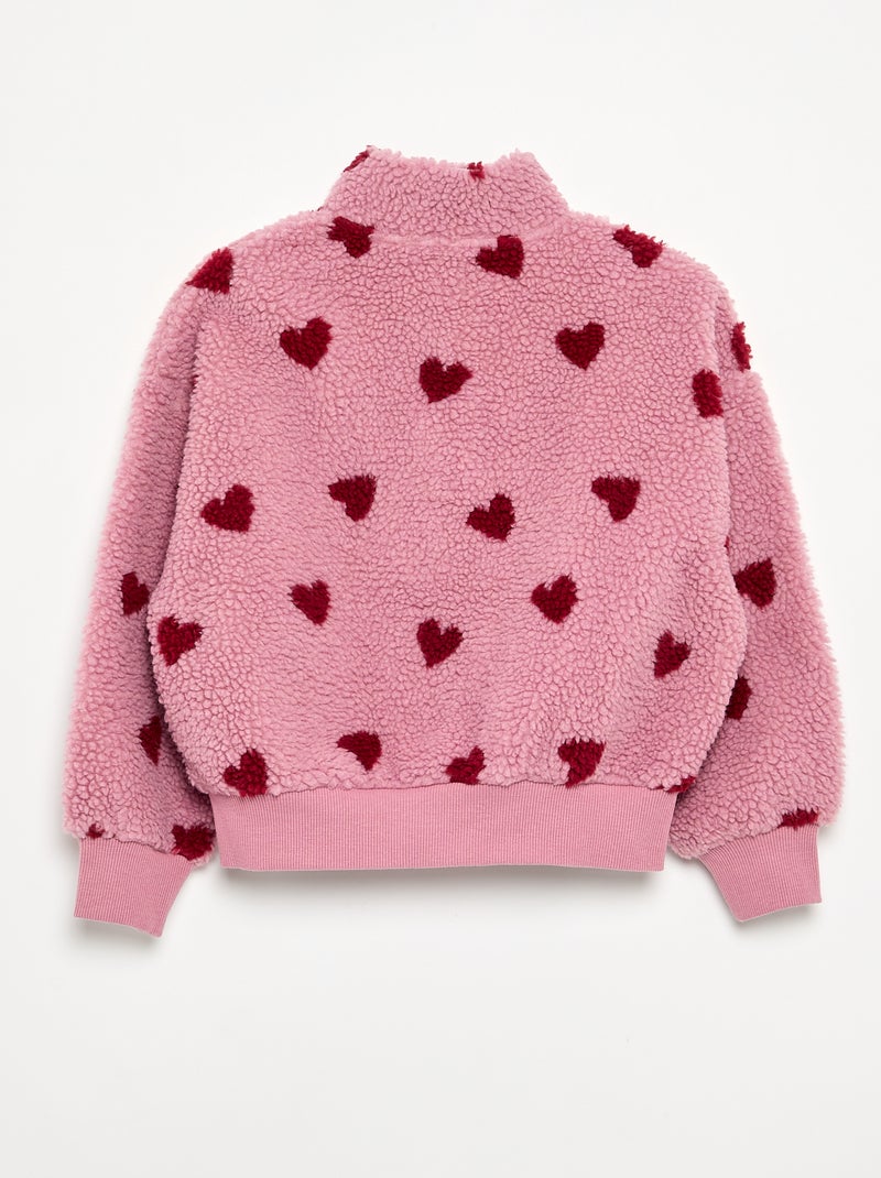 Sudadera de cuello alto de borreguito Rosa - Kiabi