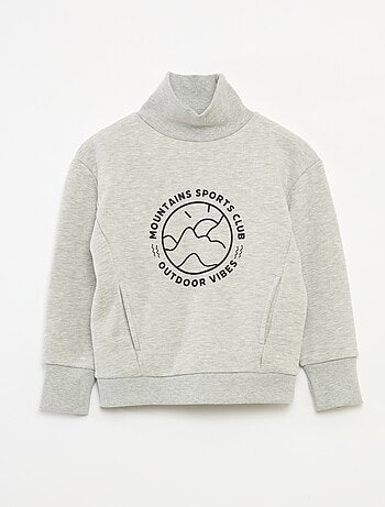 Sudadera de cuello alto holgada en polar