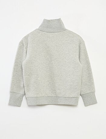 Sudadera de cuello alto holgada en polar