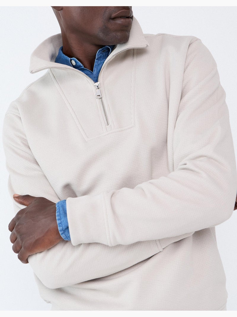 Sudadera de cuello alto, mo fashion Beige - Kiabi