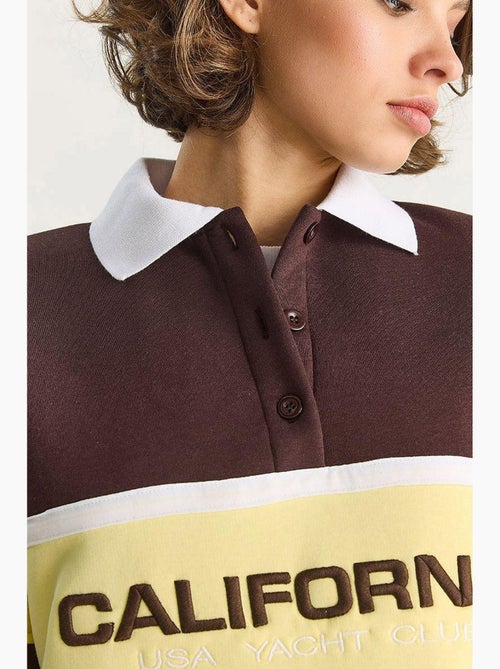 Sudadera de cuello polo con estampado extragrande lucci - Kiabi