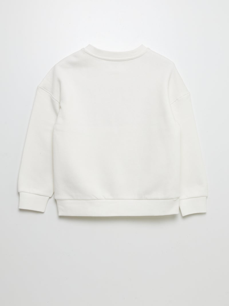 Sudadera de cuello redondo - colección fácil de poner BLANCO - Kiabi