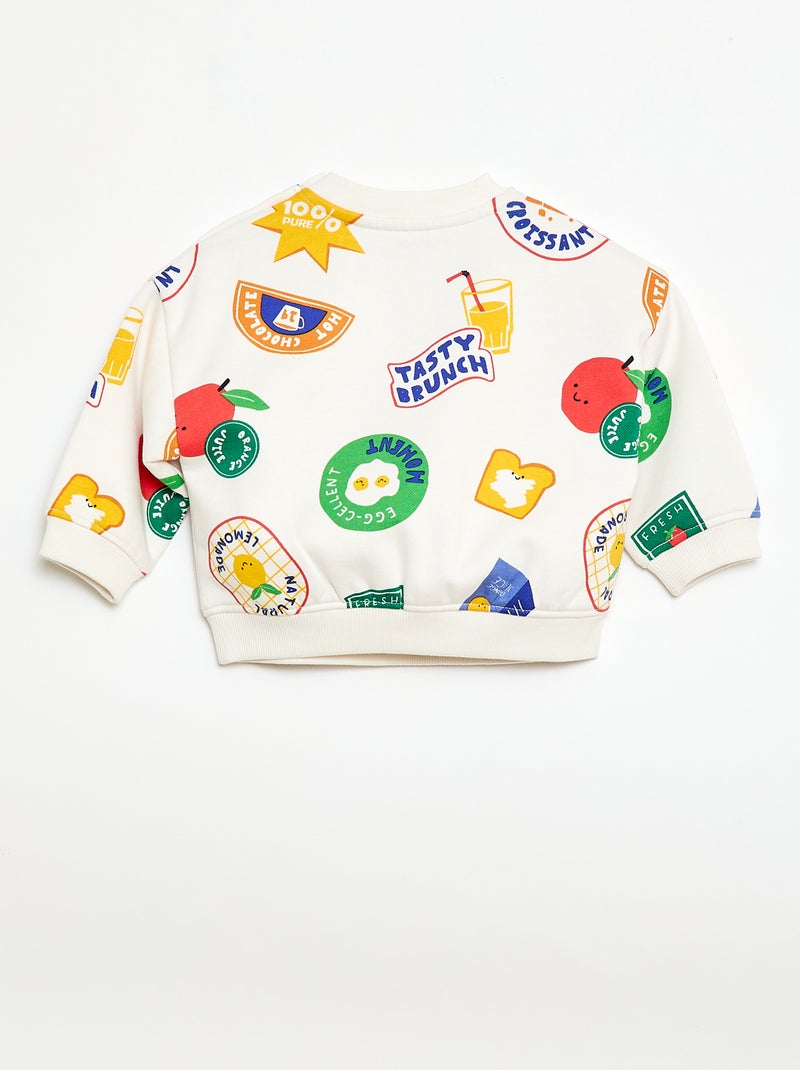 Sudadera de cuello redondo - Edición Gráfica Blanco - Kiabi