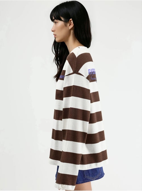 Sudadera de cuello redondo a rayas extragrande de busem - Kiabi