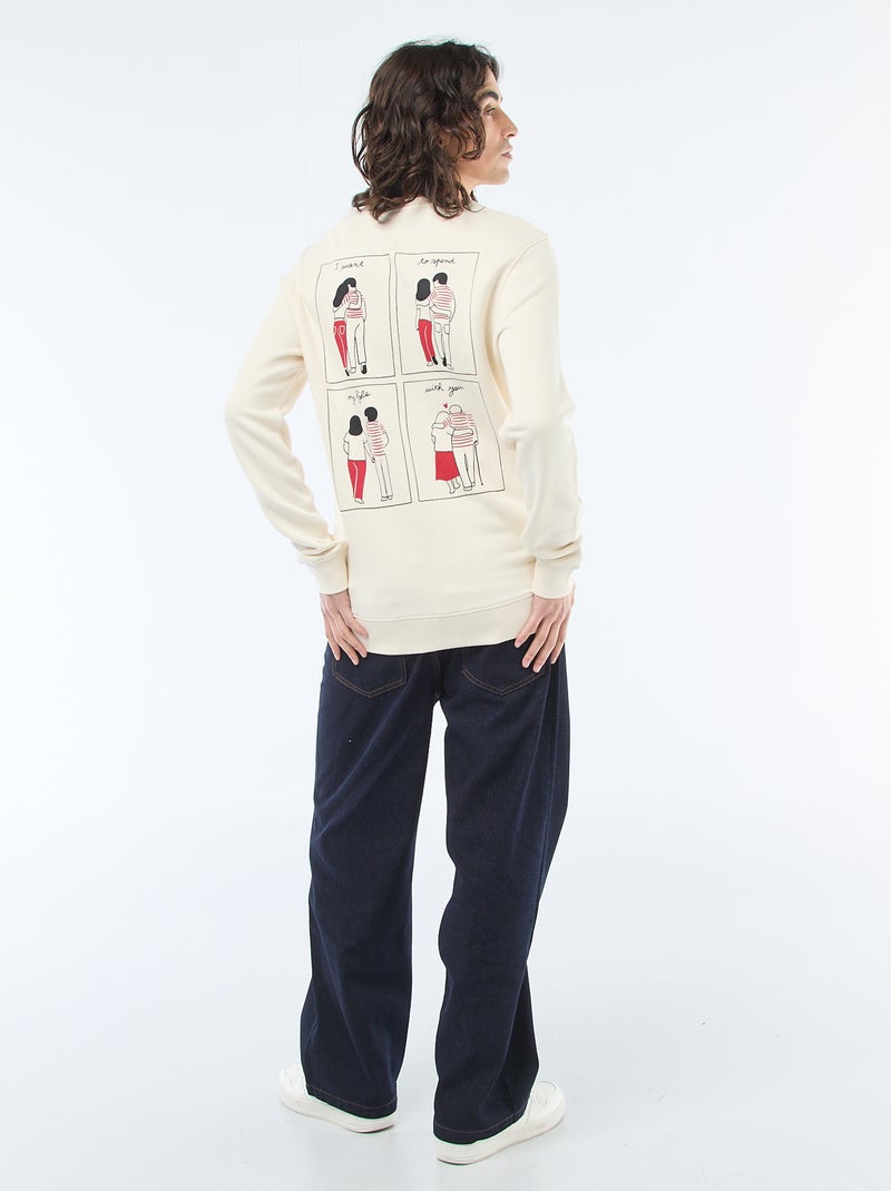 Sudadera de cuello redondo 'Agathe Sorlet x Kiabi' - San Valentín Blanco - Kiabi