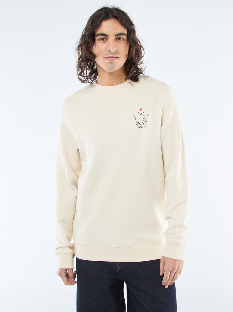 Sudadera de cuello redondo 'Agathe Sorlet x Kiabi' - San Valentín Blanco - Kiabi