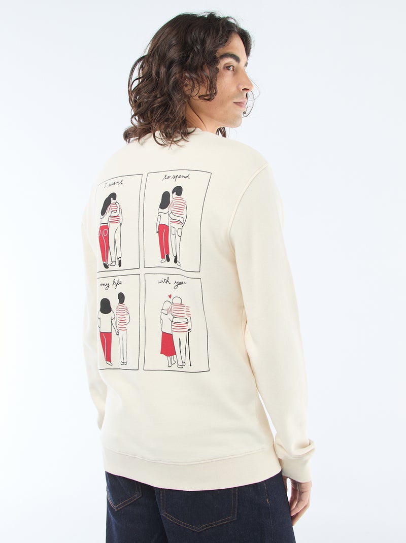 Sudadera de cuello redondo 'Agathe Sorlet x Kiabi' - San Valentín Blanco - Kiabi