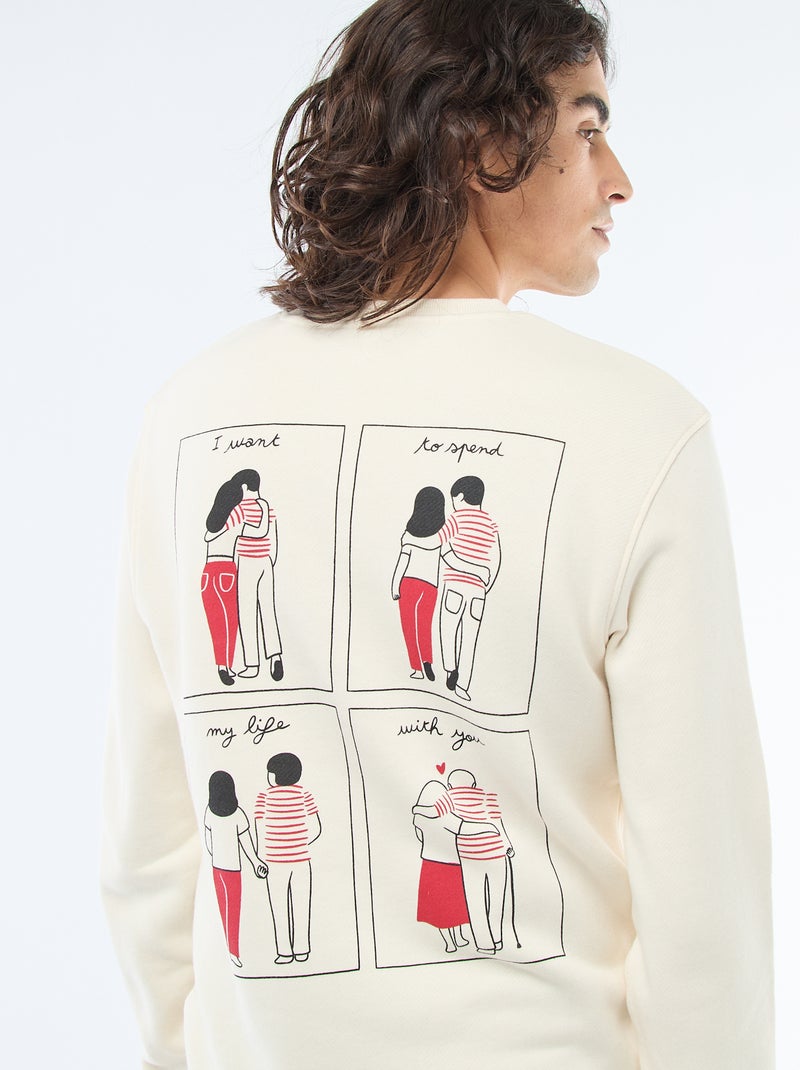 Sudadera de cuello redondo 'Agathe Sorlet x Kiabi' - San Valentín Blanco - Kiabi