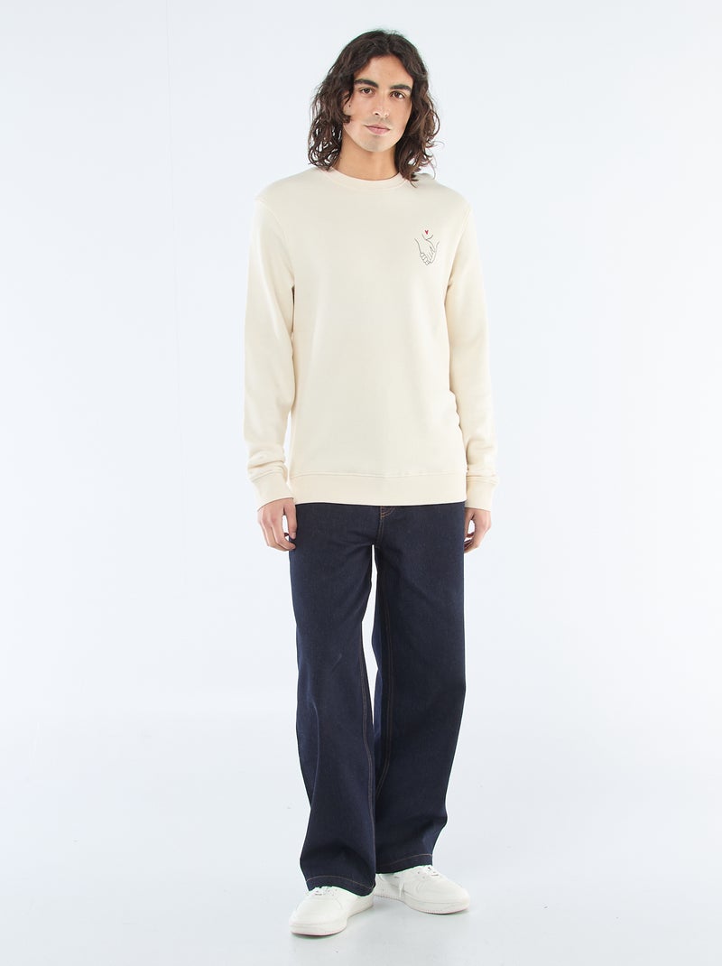Sudadera de cuello redondo 'Agathe Sorlet x Kiabi' - San Valentín Blanco - Kiabi