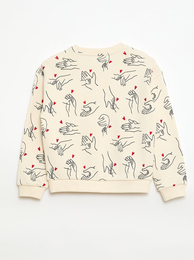 Sudadera de cuello redondo 'Agathe Sorlet x Kiabi' - San Valentín Blanco - Kiabi
