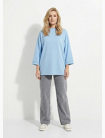 Sudadera de cuello redondo ancho, mangas 3/4 - AFIBEL