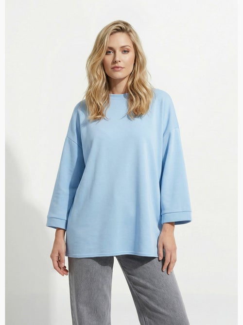 Sudadera de cuello redondo ancho, mangas 3/4 - AFIBEL - Kiabi