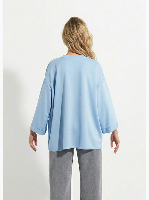 Sudadera de cuello redondo ancho, mangas 3/4 - AFIBEL - Kiabi