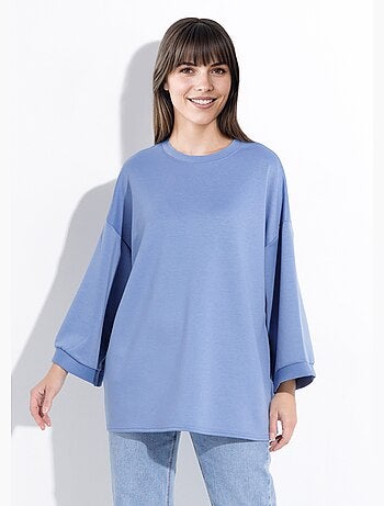 Sudadera de cuello redondo ancho, mangas 3/4 - AFIBEL