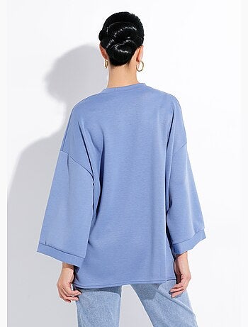 Sudadera de cuello redondo ancho, mangas 3/4 - AFIBEL