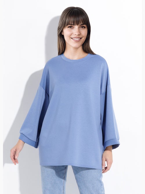 Sudadera de cuello redondo ancho, mangas 3/4 - AFIBEL - Kiabi