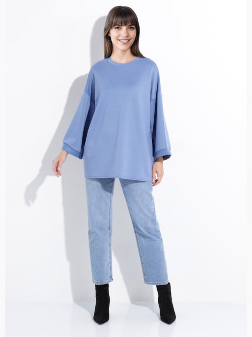 Sudadera de cuello redondo ancho, mangas 3/4 - AFIBEL - Kiabi