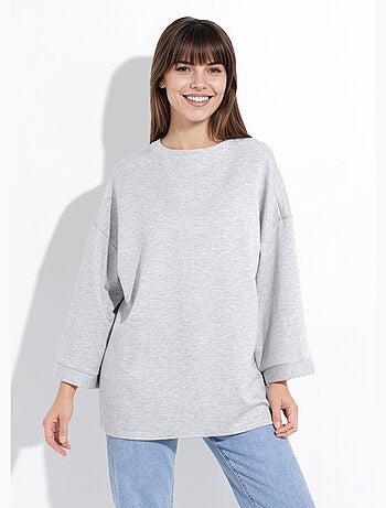 Sudadera de cuello redondo ancho, mangas 3/4 - AFIBEL