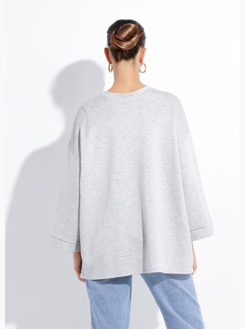 Sudadera de cuello redondo ancho, mangas 3/4 - AFIBEL - Kiabi