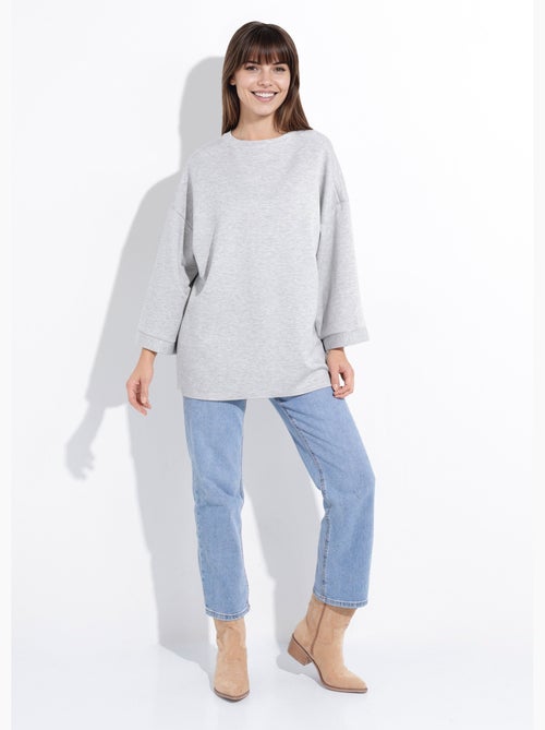 Sudadera de cuello redondo ancho, mangas 3/4 - AFIBEL - Kiabi