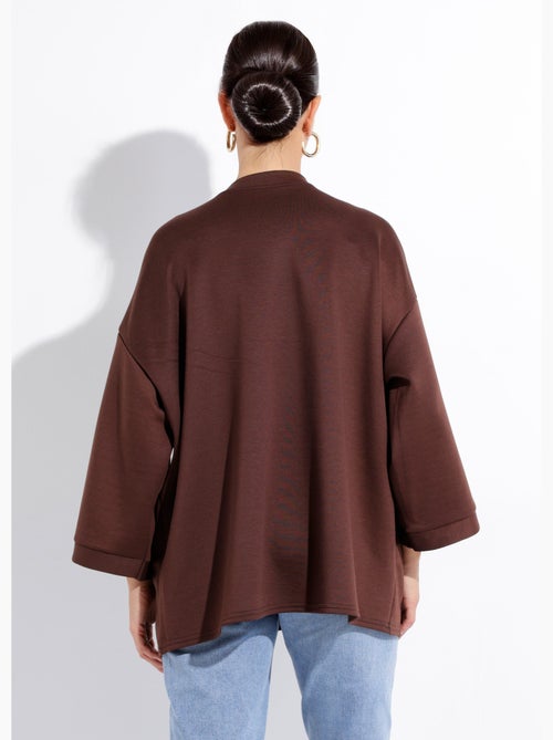 Sudadera de cuello redondo ancho, mangas 3/4 - AFIBEL - Kiabi