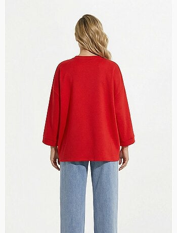 Sudadera de cuello redondo ancho, mangas 3/4 - AFIBEL