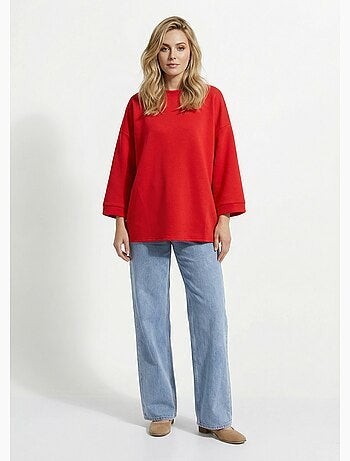 Sudadera de cuello redondo ancho, mangas 3/4 - AFIBEL