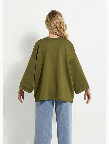 Sudadera de cuello redondo ancho, mangas 3/4 - AFIBEL