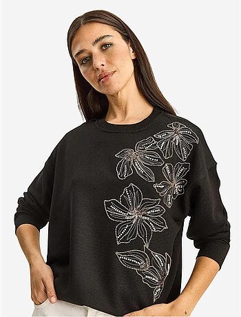 Sudadera de cuello redondo bordada lucci