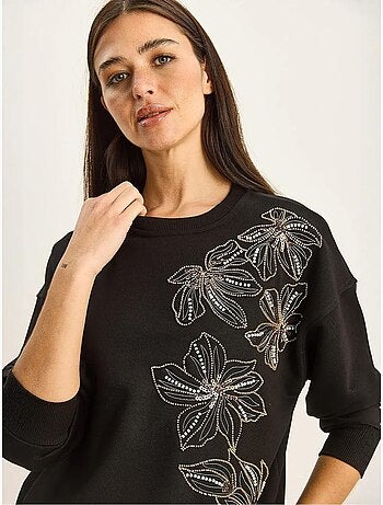 Sudadera de cuello redondo bordada lucci