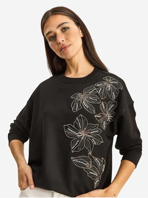 Sudadera de cuello redondo bordada lucci - Kiabi