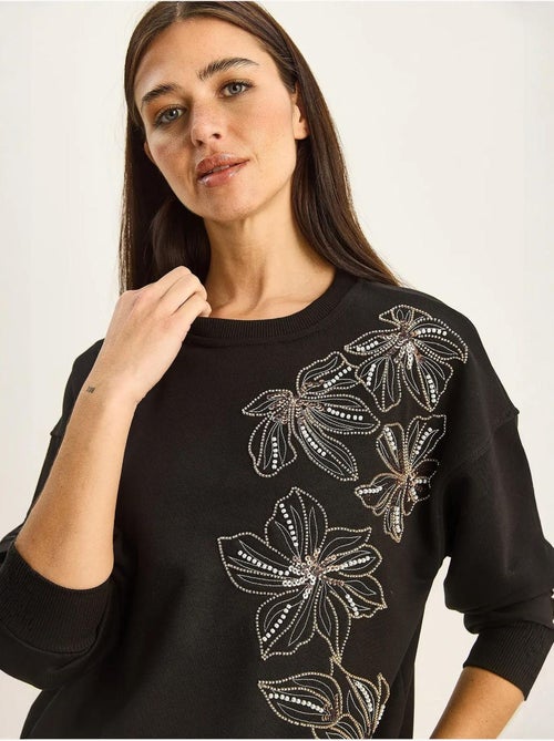 Sudadera de cuello redondo bordada lucci - Kiabi