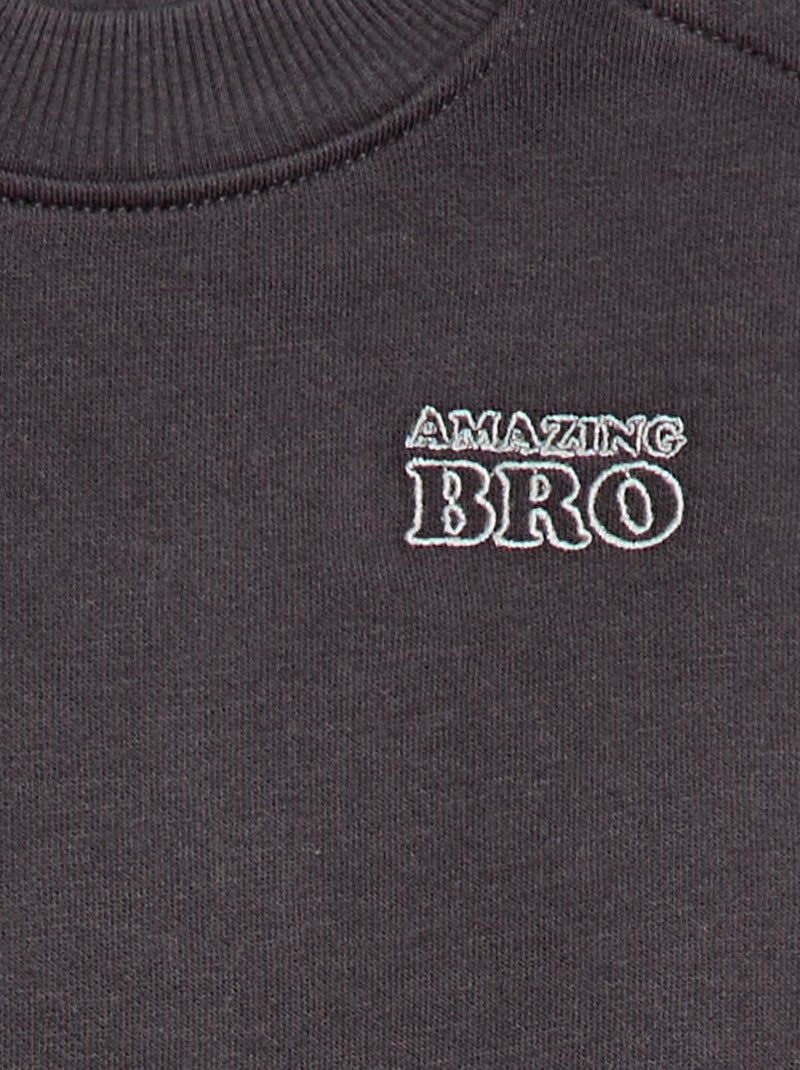 Sudadera de cuello redondo brother and sister Gris - Kiabi