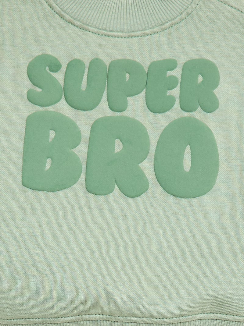 Sudadera de cuello redondo brother and sister Verde - Kiabi