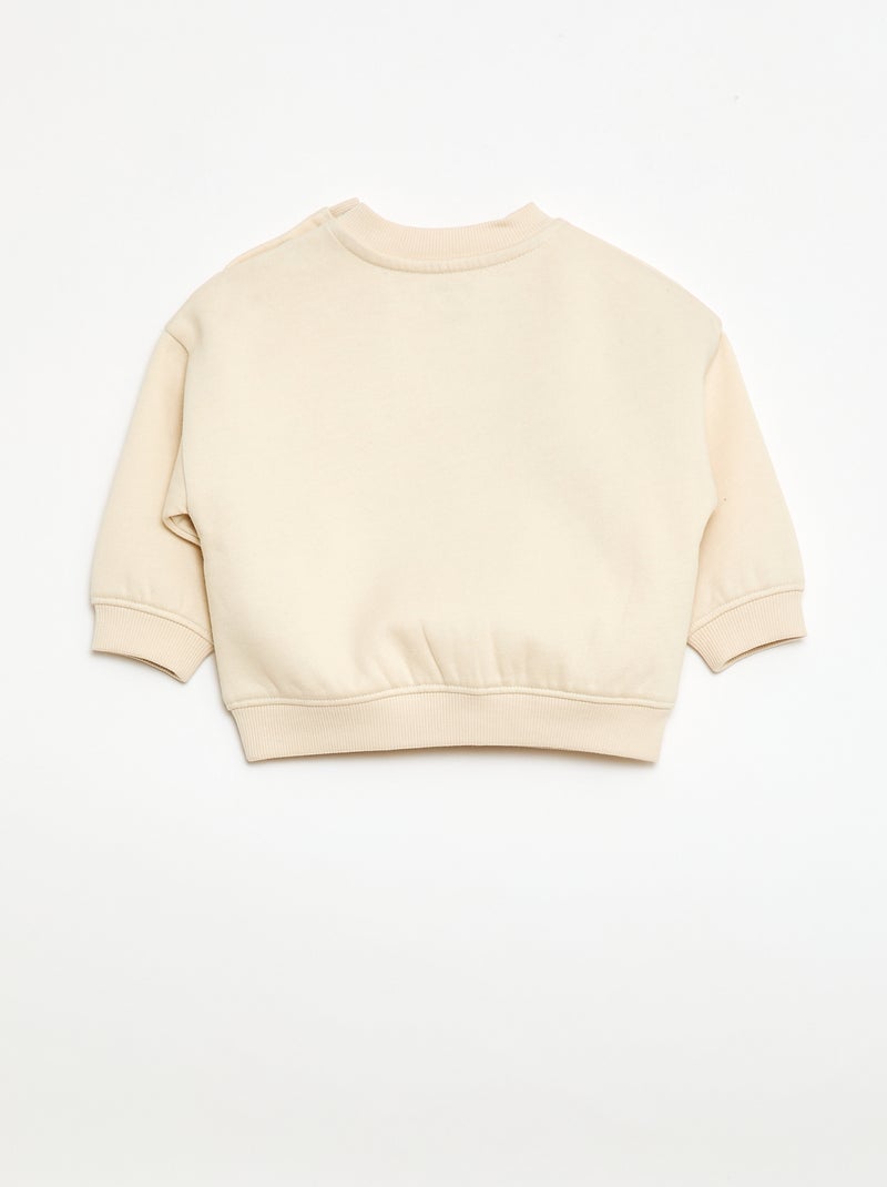 Sudadera de cuello redondo Brother & Sister Beige - Kiabi