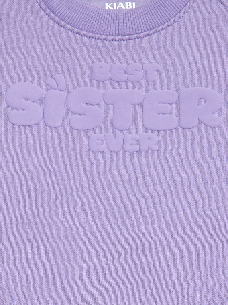 Sudadera de cuello redondo Brother & Sister Purpura - Kiabi
