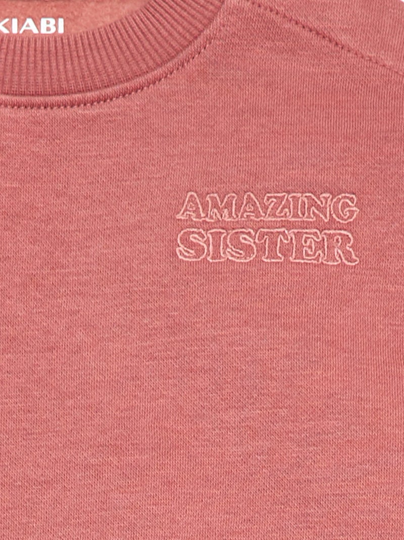 Sudadera de cuello redondo Brother & Sister Rosa - Kiabi