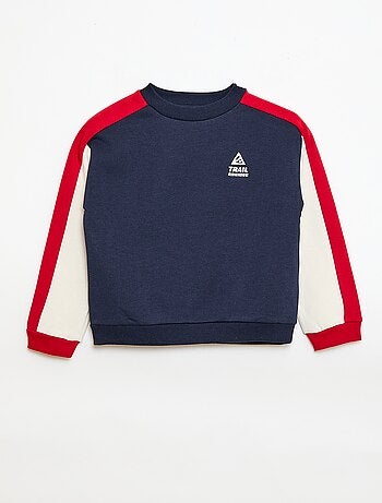 Sudadera de cuello redondo con bloques de color