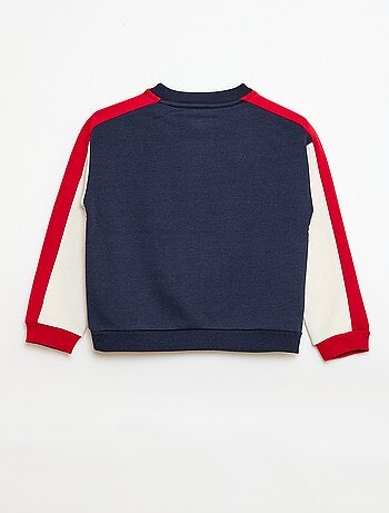 Sudadera de cuello redondo con bloques de color