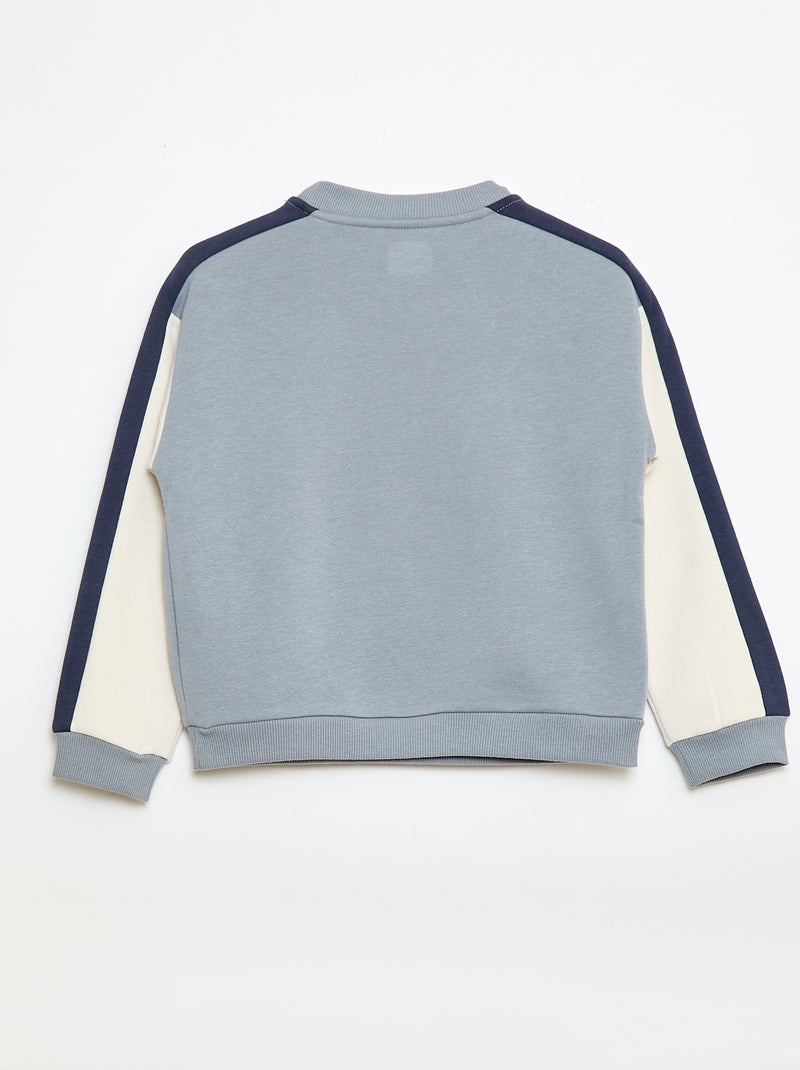Sudadera de cuello redondo con bloques de color Azul - Kiabi